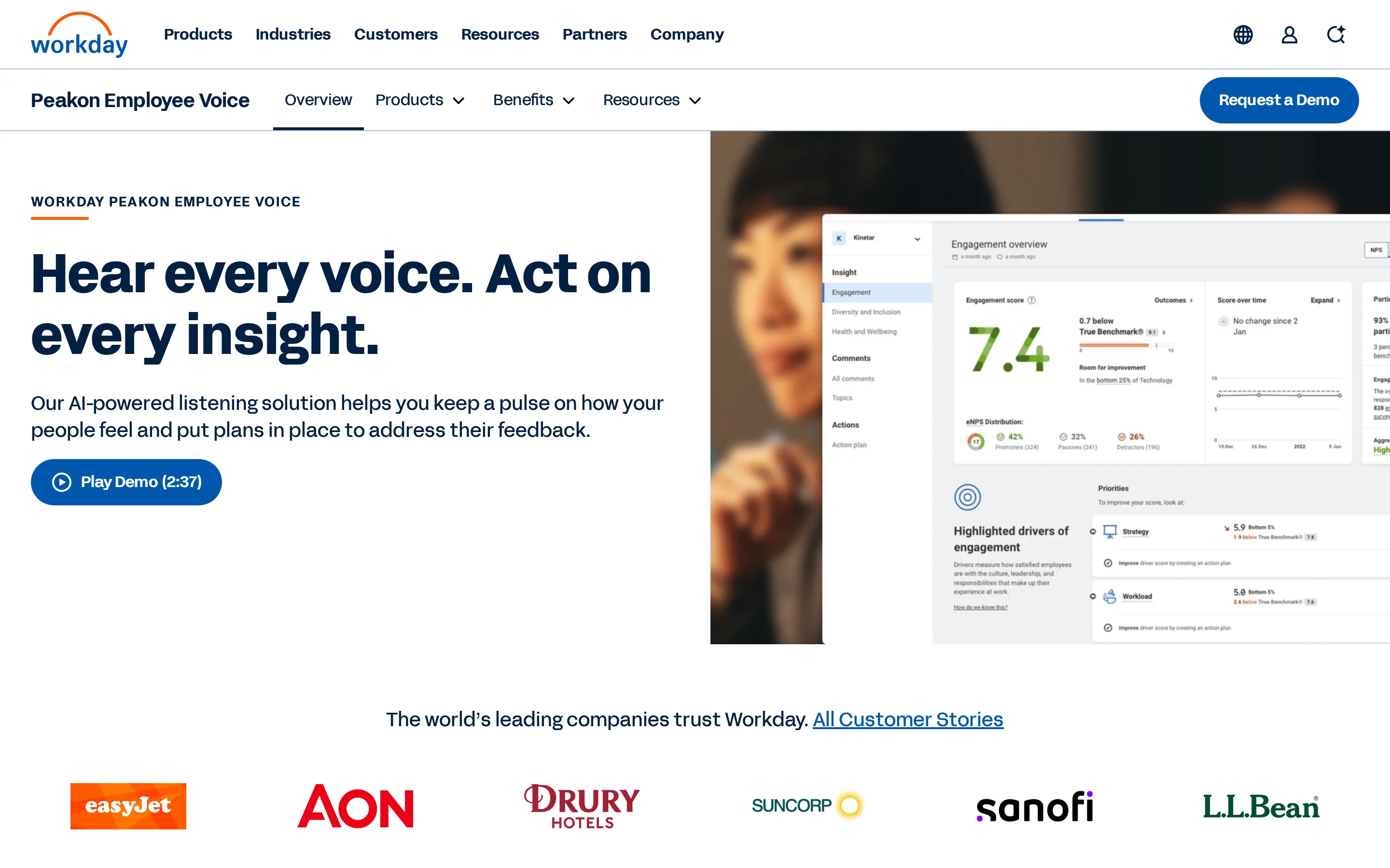 Workday Peakon Employee Voice website
