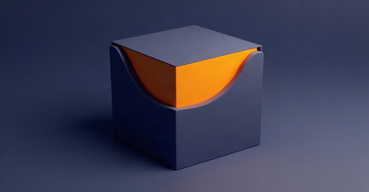 Abstract illustration for this edition: a block with a curved section scooped out of it, in the TeamPredict palette. Decorative art marking a day dominated by job cuts.
